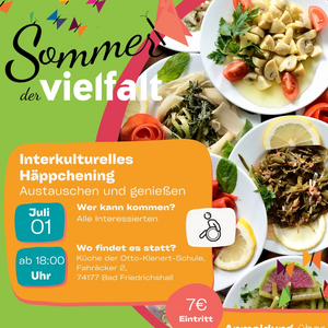 Flyer zum Internationalen Happening im Rahmen des Sommers der Vielfalt.