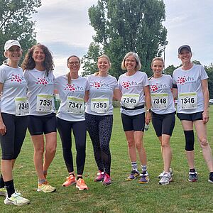 Mitarbeiterinnen de VHS Unterland beim Stimme Firmenlauf in Heilbronn