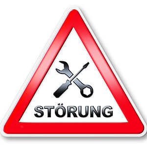 Ein Schild mit der Aufschrift "Störung"