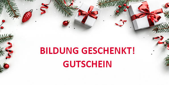 Gutschein der VHS Unterland weihnachtlich